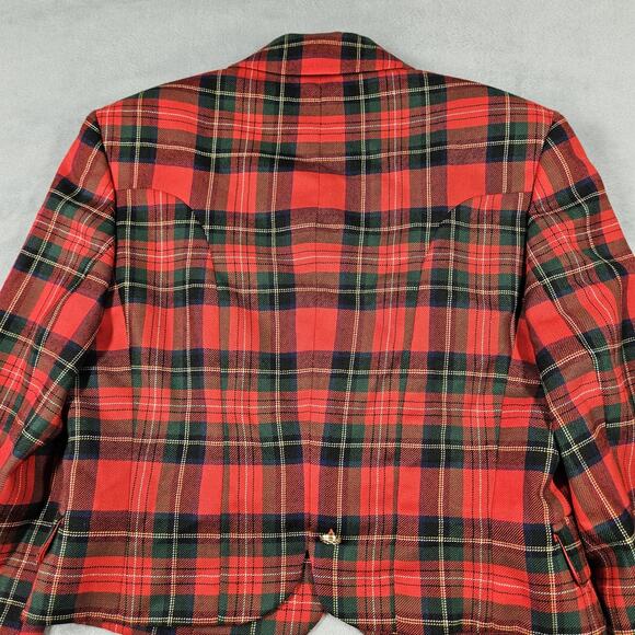 Vintage Versus Gianni Versace Jacket Womens 44 Plaid Wool Gold Button Italy 90s - Picture 8 of 16